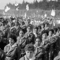 A women’s section of the National Liberation Army (ALN), an armed branch of the National Liberation Front (FLN) during the Algerian War, 1962.